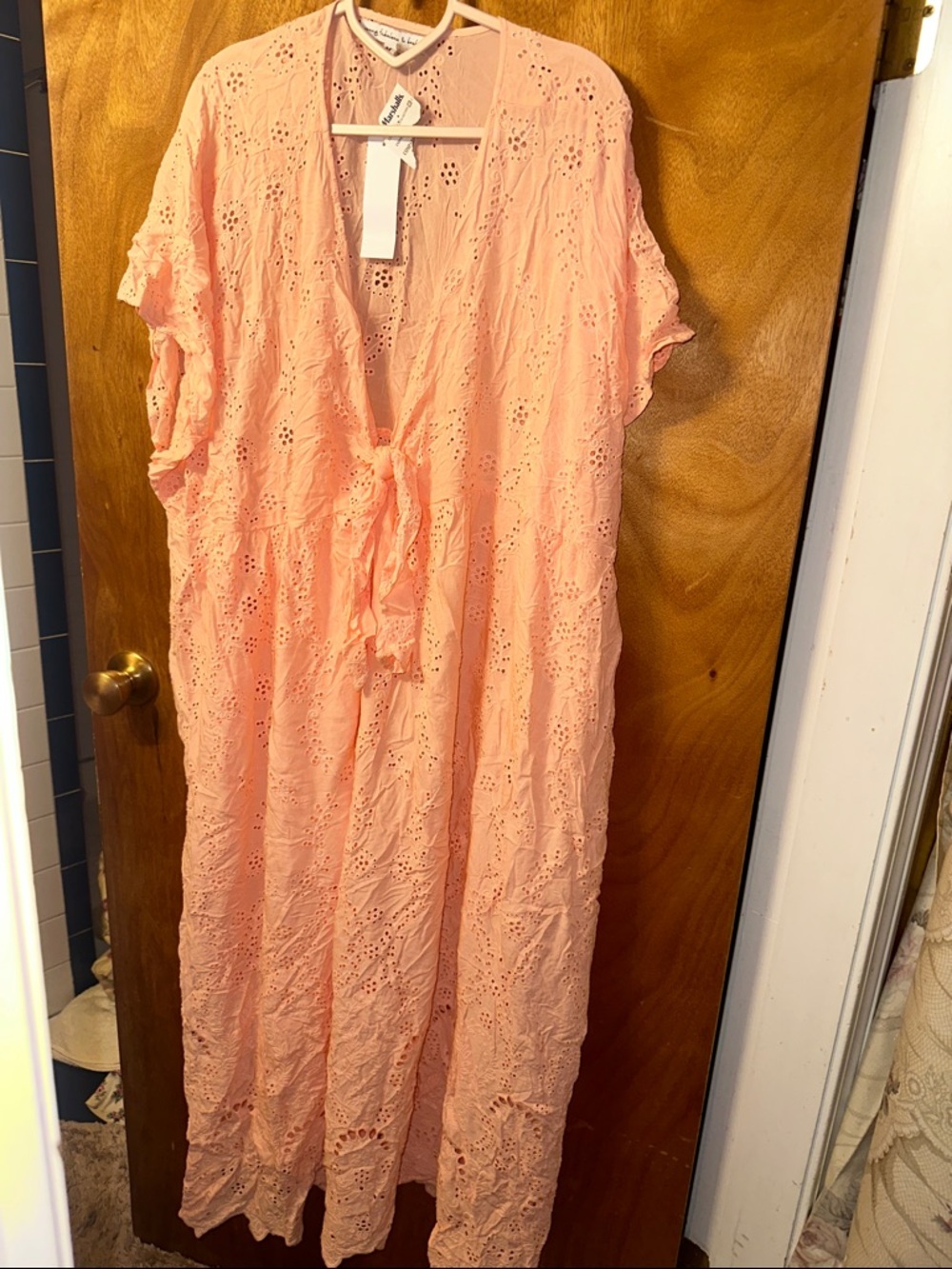 Young Fabulous & Broke Peach Eyelet Swim Coverup